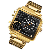 SKMEI 1392 Multi-Function Outdoor Sports Watch Business Double Display Water-resistant Electronic Watch(Golden)