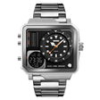 SKMEI 1392 Multi-Function Outdoor Sports Watch Business Double Display Waterproof Electronic Watch(Silver) - free shipping - PMC TechLife - Order now!