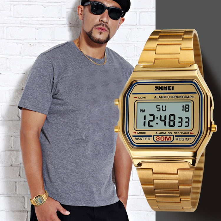SKMEI 1123 Men Business Lightweight Watch Waterproof Steel Band Electronic Watch - free shipping - PMC TechLife - Order now!