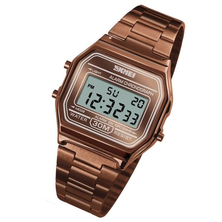 SKMEI 1123 Men Business Lightweight Watch Waterproof Steel Band Electronic Watch (Coffee Gold) - free shipping - PMC Jewellery - Order now!