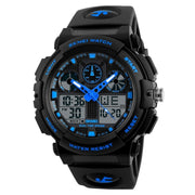 SKMEI 1270 Men Water-resistant Dual Display Digital Watch Outdoor Sports Watch(Blue)
