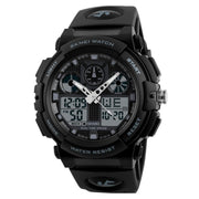 SKMEI 1270 Men Water-resistant Dual Display Digital Watch Outdoor Sports Watch(Gray)