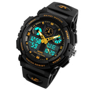 SKMEI 1270 Men Water-resistant Dual Display Digital Watch Outdoor Sports Watch(Golden)