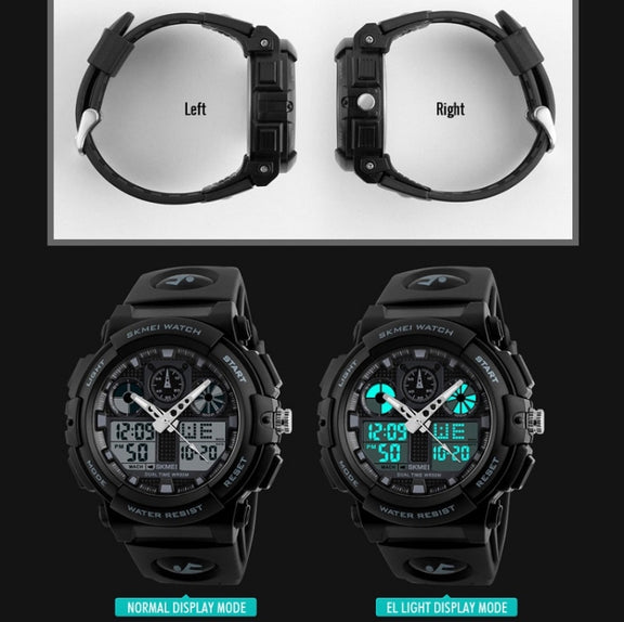 SKMEI 1270 Men Water-resistant Dual Display Digital Watch Outdoor Sports Watch(Blue)