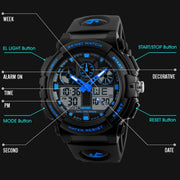 SKMEI 1270 Men Water-resistant Dual Display Digital Watch Outdoor Sports Watch(Green)