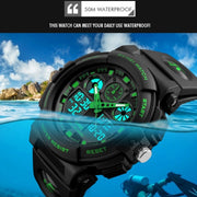 SKMEI 1270 Men Water-resistant Dual Display Digital Watch Outdoor Sports Watch(Golden)