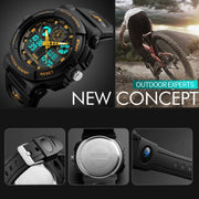 SKMEI 1270 Men Water-resistant Dual Display Digital Watch Outdoor Sports Watch(Golden)