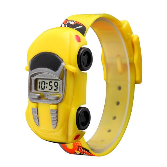 SKMEI 1241 Fashion Cute Cartoon Car Children Digital Watch(Yellow)