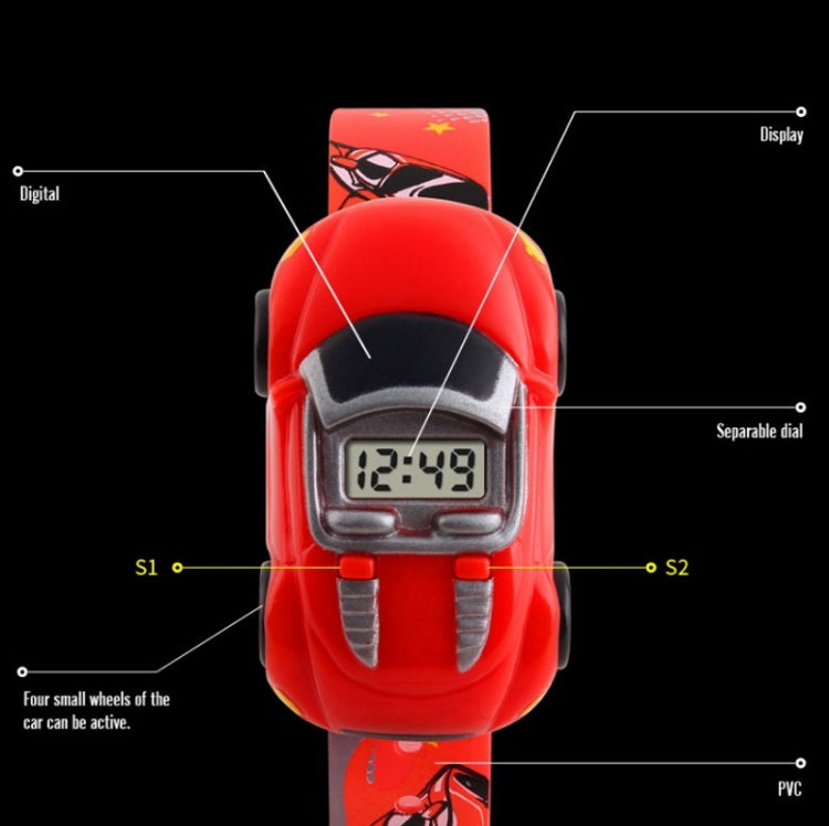 SKMEI 1241 Fashion Cute Cartoon Car Children Digital Watch(Red)