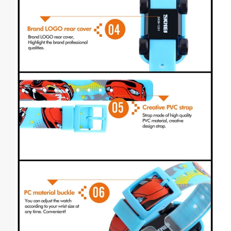 SKMEI 1241 Fashion Cute Cartoon Car Children Digital Watch(Blue) - free shipping - PMC TechLife - Order now!