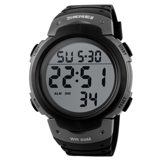 SKMEI 1068 Men Waterproof Outdoor Sports Digital Watch Student Fashion Watch(Titanium) - free shipping - PMC Jewellery - Order now!
