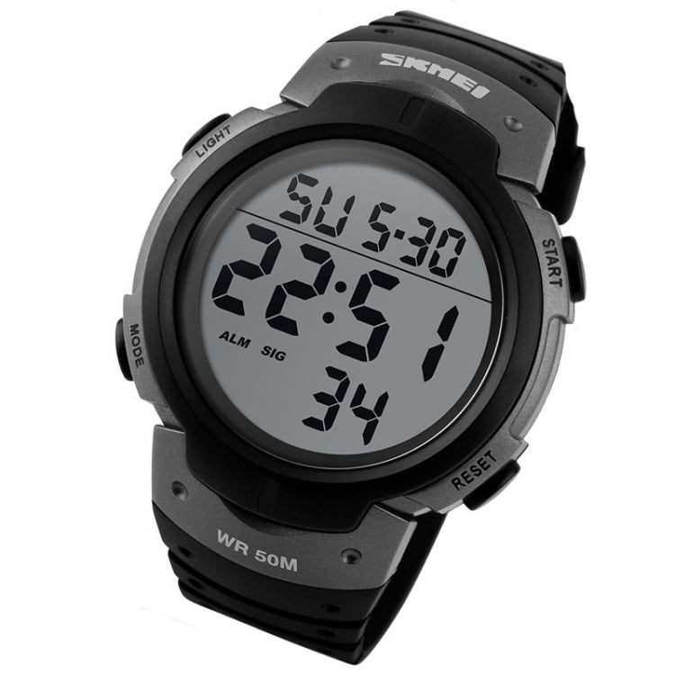 SKMEI 1068 Men Water-resistant Outdoor Sports Digital Watch Student Fashion Watch(Titanium)