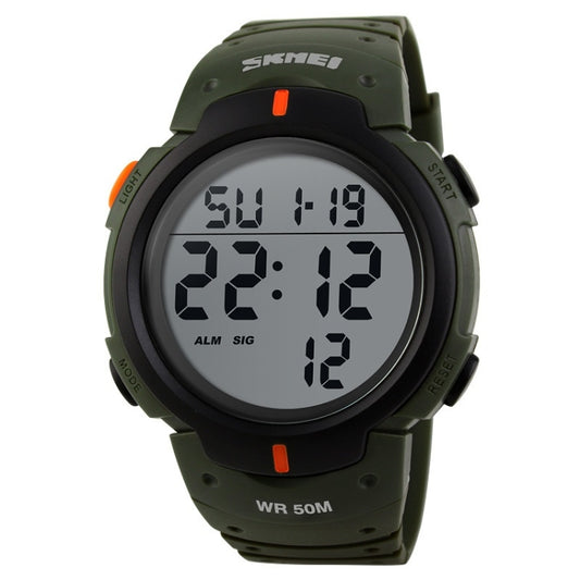 SKMEI 1068 Men Waterproof Outdoor Sports Digital Watch Student Fashion Watch(ArmyGreen) - free shipping - PMC Jewellery - Order now!