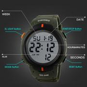 SKMEI 1068 Men Water-resistant Outdoor Sports Digital Watch Student Fashion Watch(Red)