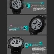 SKMEI 1068 Men Water-resistant Outdoor Sports Digital Watch Student Fashion Watch(Red)