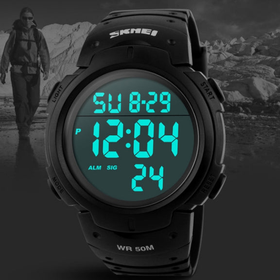 SKMEI 1068 Men Water-resistant Outdoor Sports Digital Watch Student Fashion Watch(Red)