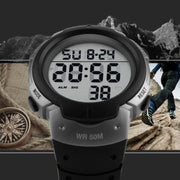 SKMEI 1068 Men Water-resistant Outdoor Sports Digital Watch Student Fashion Watch(Red)