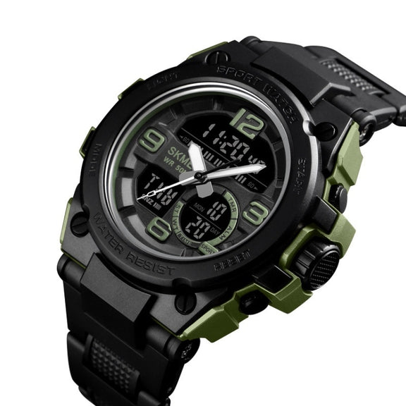 SKMEI 1452 Outdoor Sports Electronic Watch Multifunctional Water-resistant Watch(ArmyGreen)