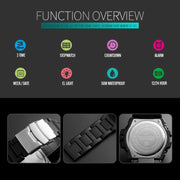 SKMEI 1452 Outdoor Sports Electronic Watch Multifunctional Water-resistant Watch(Black)