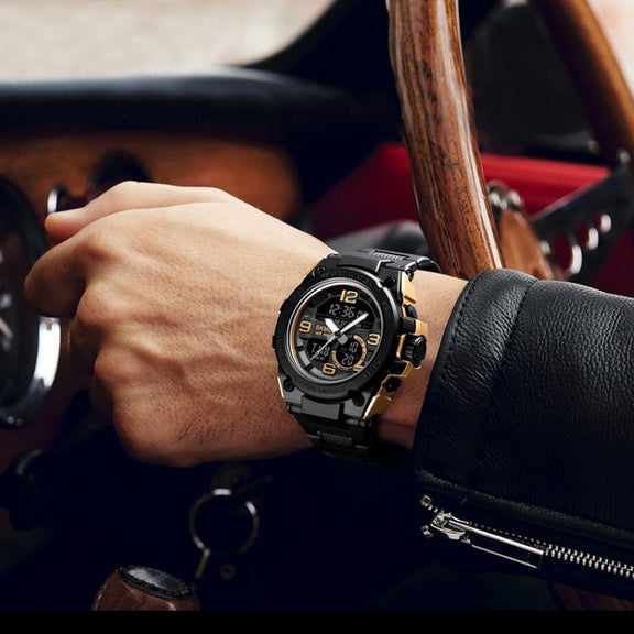 SKMEI 1452 Outdoor Sports Electronic Watch Multifunctional Water-resistant Watch(Golden)