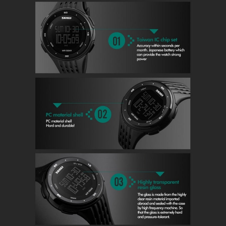 SKMEI 1219 Men Multi-Function Electronic Watch Outdoor Sports Watch(Black) - free shipping - PMC TechLife - Order now!
