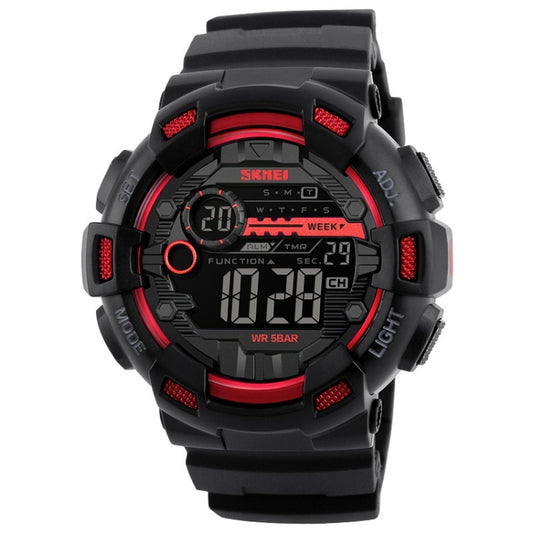 SKMEI 1243 Men Sports Watch Outdoor Waterproof Digital Watch(Red) - free shipping - PMC Jewellery - Order now!