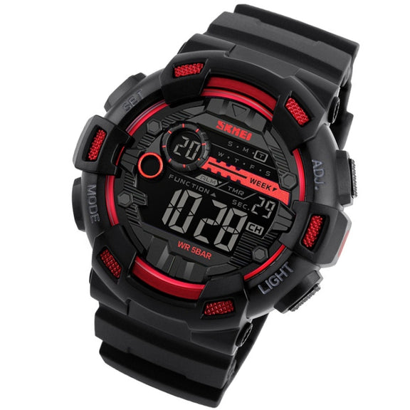 SKMEI 1243 Men Sports Watch Outdoor Water-resistant Digital Watch(Red)
