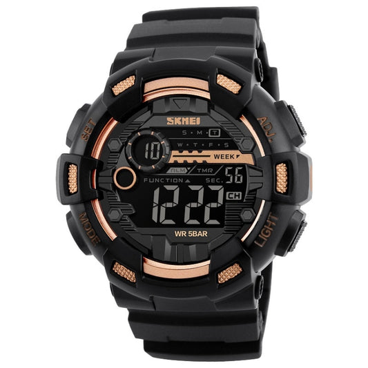 SKMEI 1243 Men Sports Watch Outdoor Waterproof Digital Watch(Golden) - free shipping - PMC Jewellery - Order now!