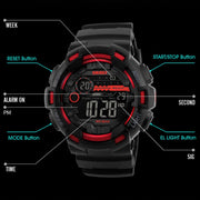 SKMEI 1243 Men Sports Watch Outdoor Water-resistant Digital Watch(Red)