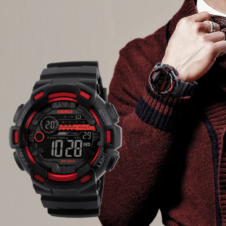SKMEI 1243 Men Sports Watch Outdoor Water-resistant Digital Watch(Red)