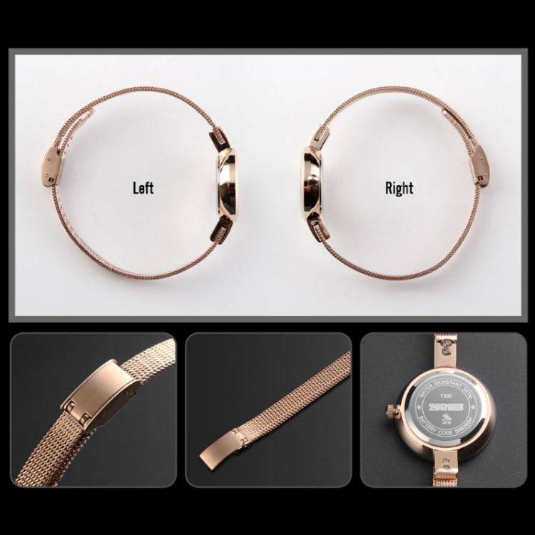 SKMEI 1390 Ladies Business Casual Watch Steel Band Lightweight Quartz Watch(Rose Gold) - free shipping - PMC TechLife - Order now!