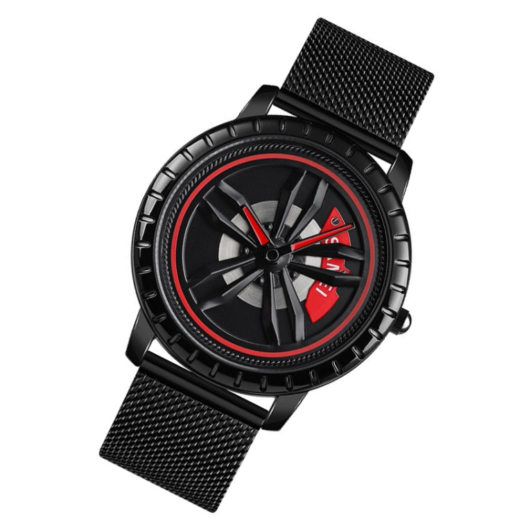 SKMEI 1634 Men Water-resistant Watch Fashion Quartz Watch(Black Mesh Belt)