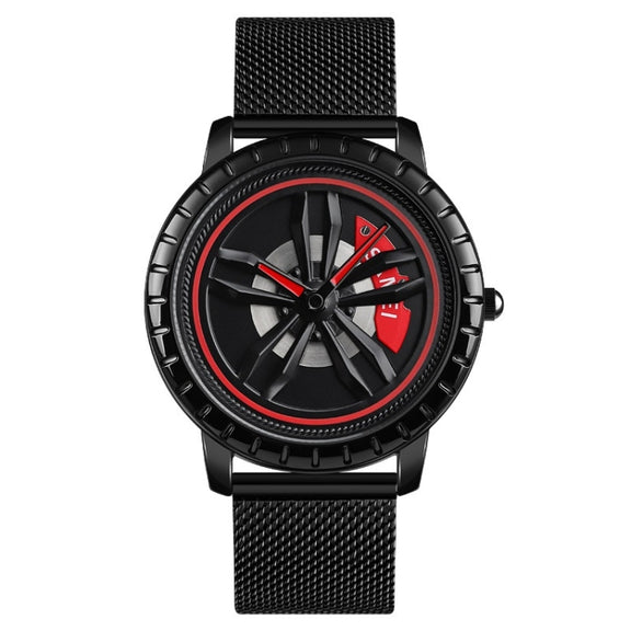 SKMEI 1634 Men Water-resistant Watch Fashion Quartz Watch(Black Mesh Belt)