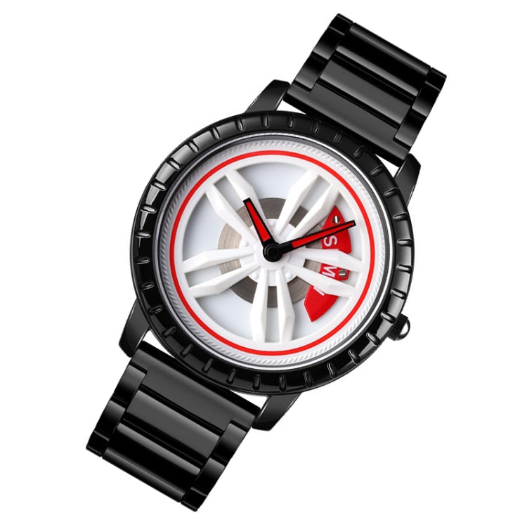 SKMEI 1634 Men Water-resistant Watch Fashion Quartz Watch(White Steel Belt)