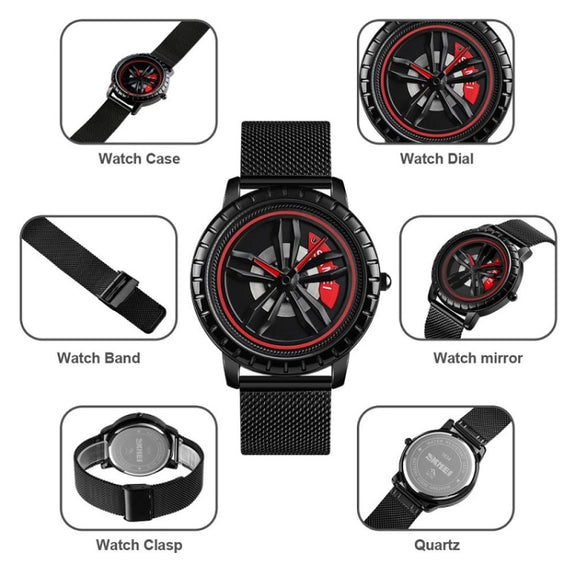 SKMEI 1634 Men Water-resistant Watch Fashion Quartz Watch(White Steel Belt)