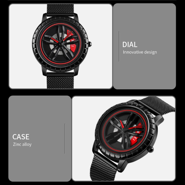 SKMEI 1634 Men Water-resistant Watch Fashion Quartz Watch(Black Steel Belt)