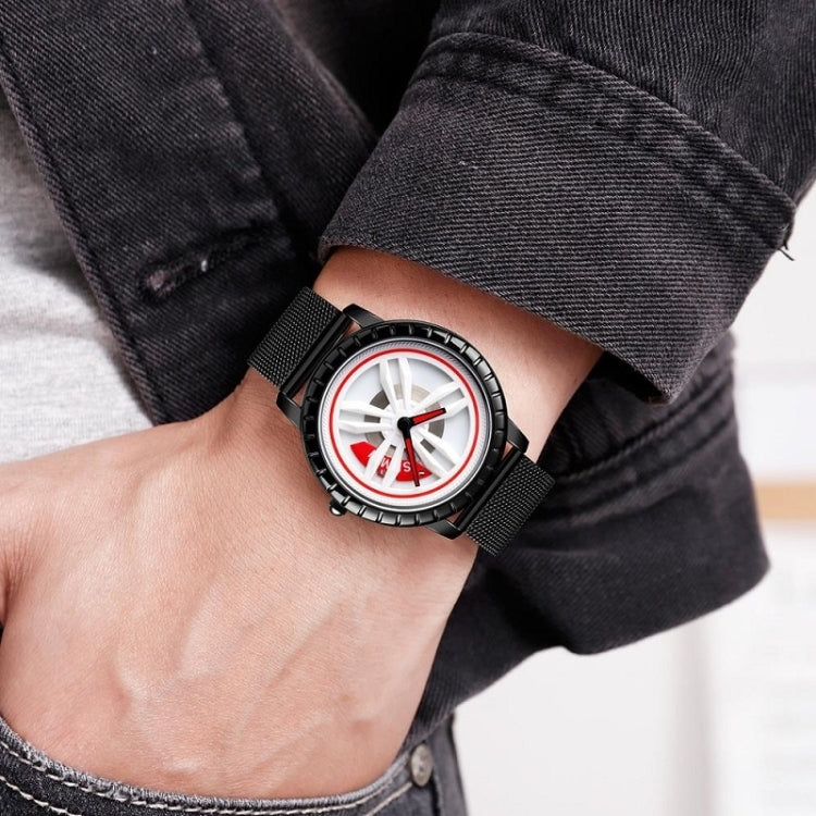 SKMEI 1634 Men Water-resistant Watch Fashion Quartz Watch(Black Steel Belt)