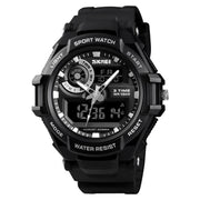 SKMEI 1357 Mens Multifunctional Sports Digital Watch Student Water-resistant Watch(Black)