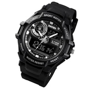 SKMEI 1357 Mens Multifunctional Sports Digital Watch Student Water-resistant Watch(Black)