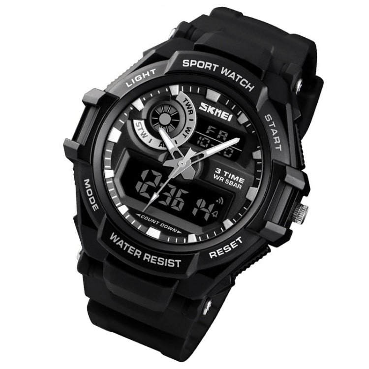 SKMEI 1357 Mens Multifunctional Sports Digital Watch Student Water-resistant Watch(Black)