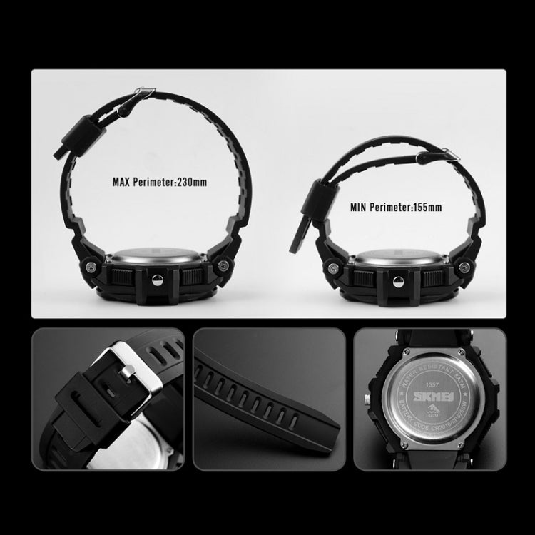 SKMEI 1357 Mens Multifunctional Sports Digital Watch Student Water-resistant Watch(Blue)