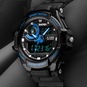 SKMEI 1357 Mens Multifunctional Sports Digital Watch Student Water-resistant Watch(Black)
