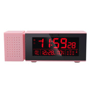 TS-P30 Multifunctional Night Light Alarm Digital Clock with FM Radio & Temperature / Humidity Display & IR Sensor Function(Pink)