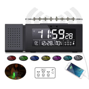 TS-P30 Multifunctional Night Light Alarm Digital Clock with FM Radio & Temperature / Humidity Display & IR Sensor Function(Black)