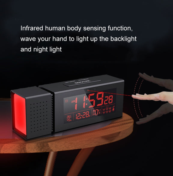 TS-P30 Multifunctional Night Light Alarm Digital Clock with FM Radio & Temperature / Humidity Display & IR Sensor Function(Pink)