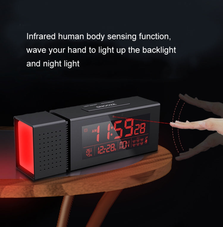 TS-P30 Multifunctional Night Light Alarm Digital Clock with FM Radio & Temperature / Humidity Display & IR Sensor Function(Pink)