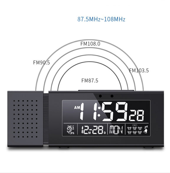 TS-P30 Multifunctional Night Light Alarm Digital Clock with FM Radio & Temperature / Humidity Display & IR Sensor Function(Pink)