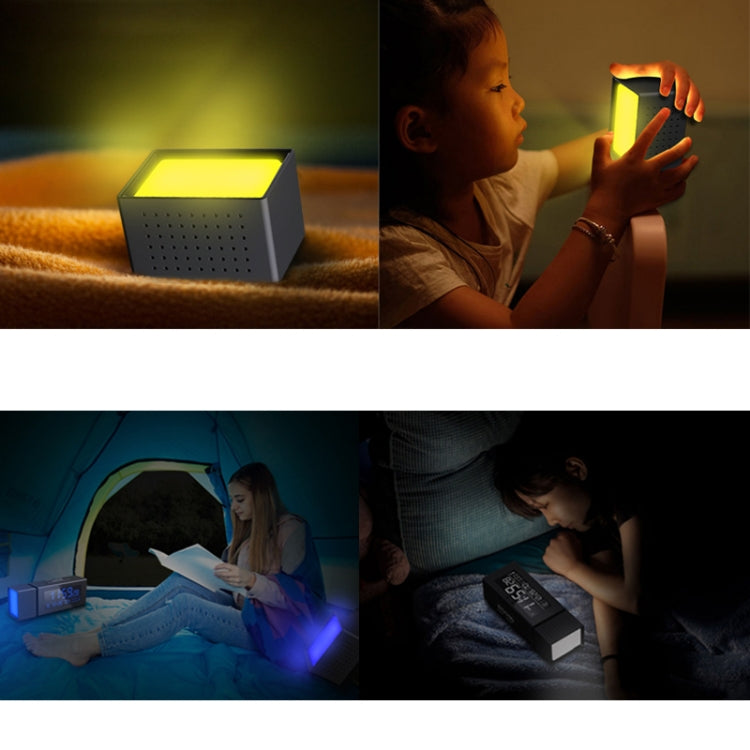 TS-P30 Multifunctional Night Light Alarm Digital Clock with FM Radio & Temperature / Humidity Display & IR Sensor Function(Black)