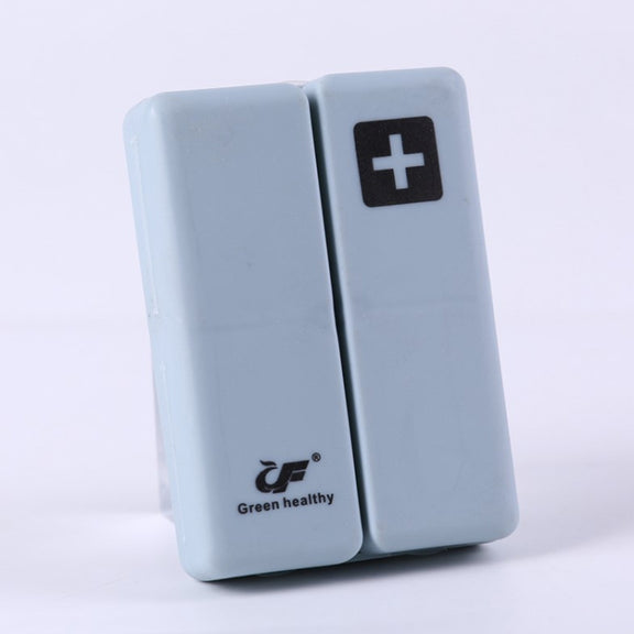 Folding Portable Sealed and Dispensing Small Pill Box(Blue)