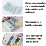 Folding Portable Sealed and Dispensing Small Pill Box(Pink)